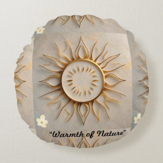 Almofada Redonda "Radiância do Ouro"