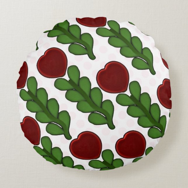 Almofada Redonda  Radiant Heart Flower Botanical  (Frente)