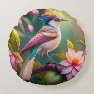 Almofada Redonda Rainbow crested Jay Fantasy Bird