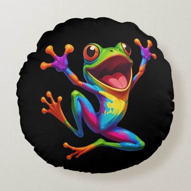 Almofada Redonda Rainbow Frog  (Frente)