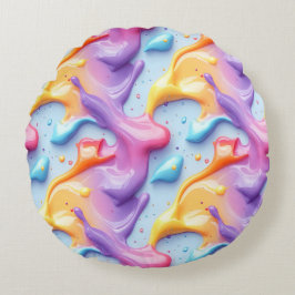 Almofada Redonda Rainbow Paint Fusion