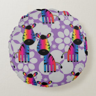 Almofada Redonda Rainbow Zebra