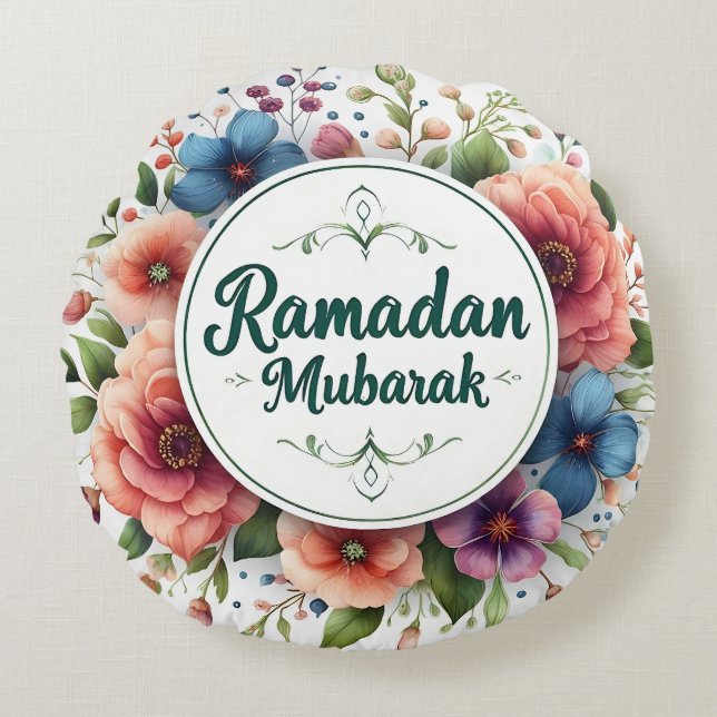 Almofada Redonda Ramadan Mubarak (Frente)