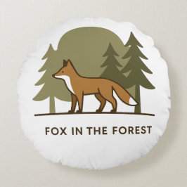 Almofada Redonda Raposa na Floresta