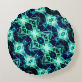 Almofada Redonda Rapto acrílico azul-esverdeado, formas de espelham