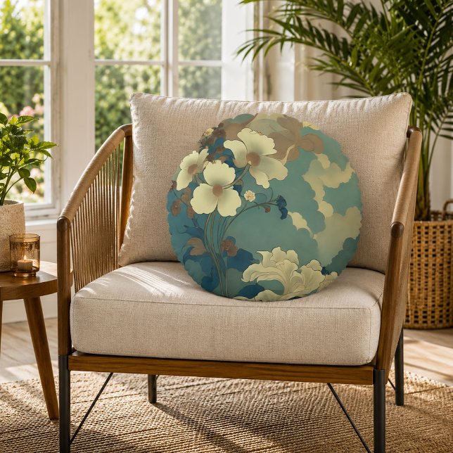 Almofada Redonda Razzle ao Amanhecer (Razzle at Dawn Round Pillow
)