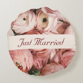 Almofada Redonda Recem casados, Rosas Rosa, O Amor está no Ar