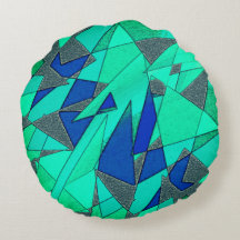 recortes triangulares verdes sobre fundo azul, ásp