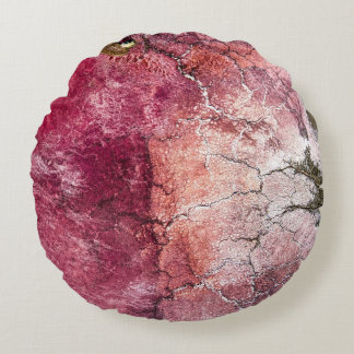 Almofada Redonda Red and brown abstract painting