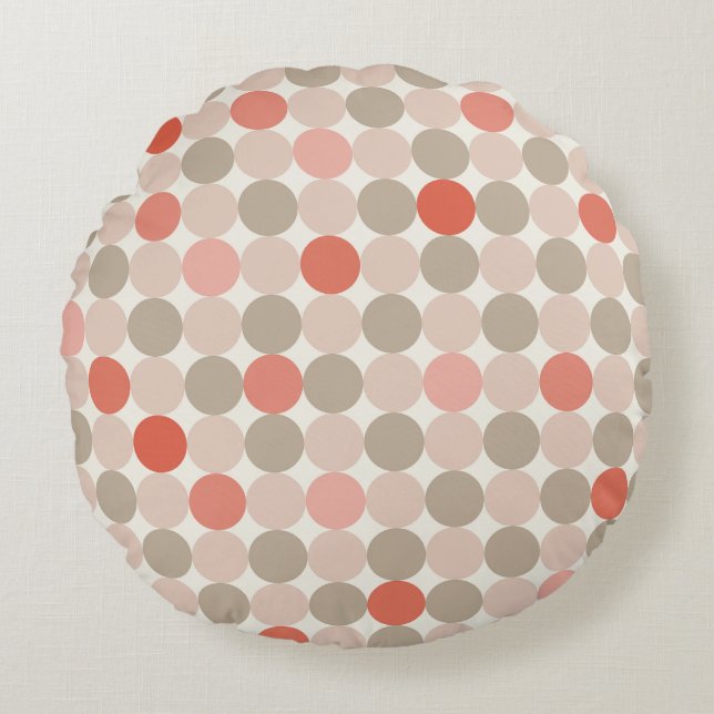 Almofada Redonda Red and pink Scandinavian Circles Round Pillow (Frente)