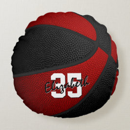 Almofada Redonda Red Black School a cores seu decor de basquete