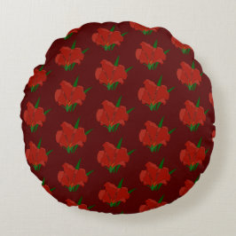 Almofada Redonda Red Floral Throw pillow