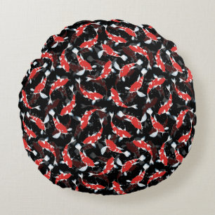 Almofada Redonda Red Koi Fish Pattern