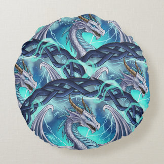 Almofada Redonda Red white Dragon pillow