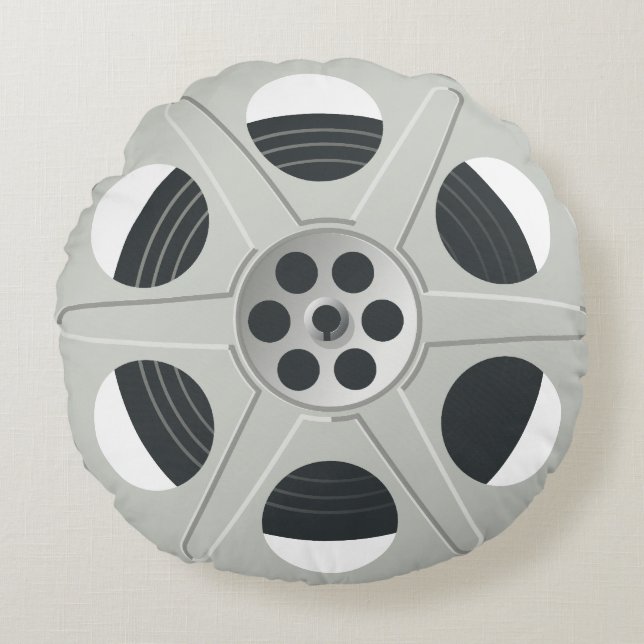 ALMOFADA REDONDA REEL DO FILME: DESIGN PARA BUFFS DE FILMES (Frente)