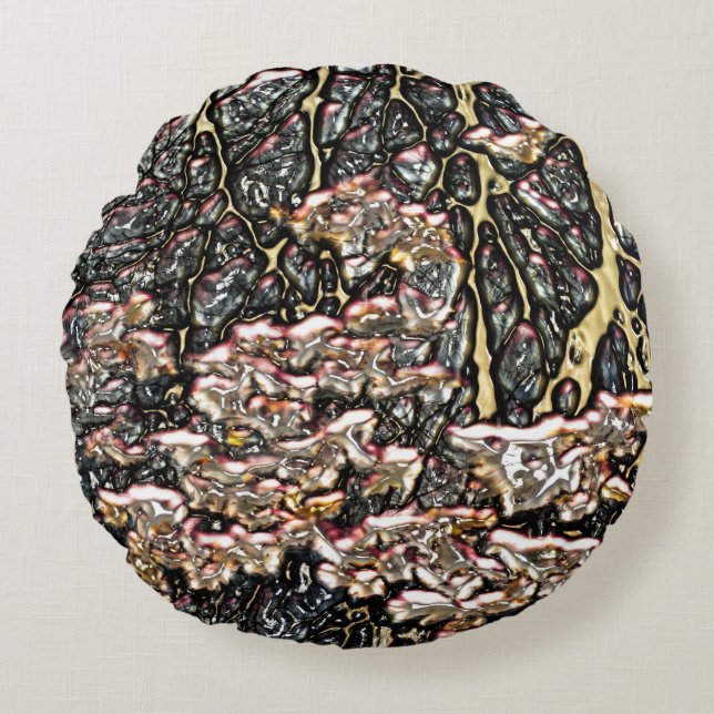 ALMOFADA REDONDA REFLEXÕES DE ÁGUA EM FLUXO (Frente)