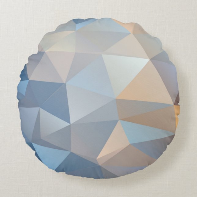 Almofada Redonda Refrigere o teste padrão abstrato do triângulo (Frente)