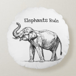 Almofada Redonda Regra de elefantes