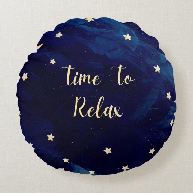 Almofada Redonda Relaxe - Starry Night Sky Inspiration (Frente)