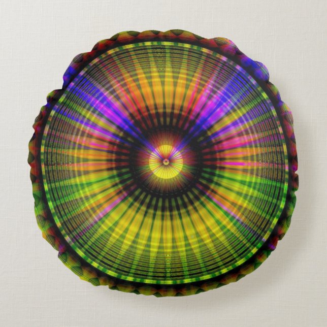 Almofada Redonda Residência em casa Travesseiros de decoração Poufs (Frente)