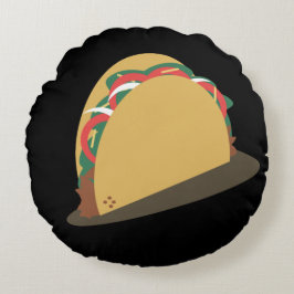 Almofada Redonda Restaurante de Comida de Taco Isométrico Divertido