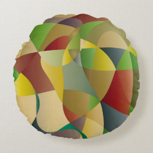 Almofada Redonda Resumo decorativo do fundo colorido abstrato, ab