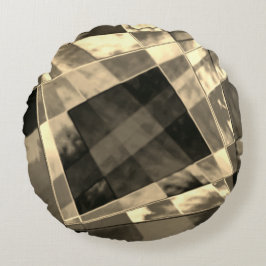 Almofada Redonda Retângulos inclinados em tons de madeira ou bege?