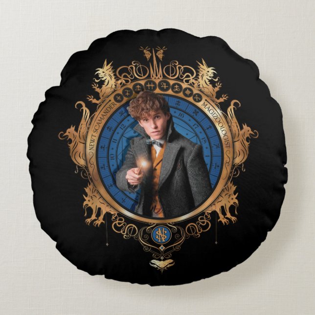 ALMOFADA REDONDA RETRATO NEWT SCAMANDER™ (Frente)