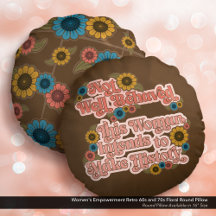 Retro 60s e 70s Floral de Empoderamento feminino