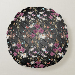 Almofada Redonda Retro Boho Elegant Wildflower