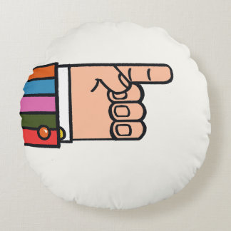 Almofada Redonda Retro Bright Fun Pointing Hand Round Pillow