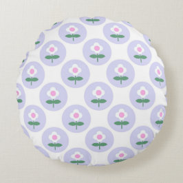 Almofada Redonda Retro Daisy Purple Teen Birthday Dia de as mães Ba