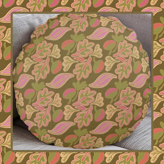 Almofada Redonda Retro leaves in bohem patterndesign