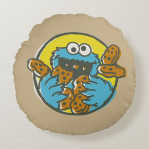 Almofada Redonda Retro Monstro de Cookies