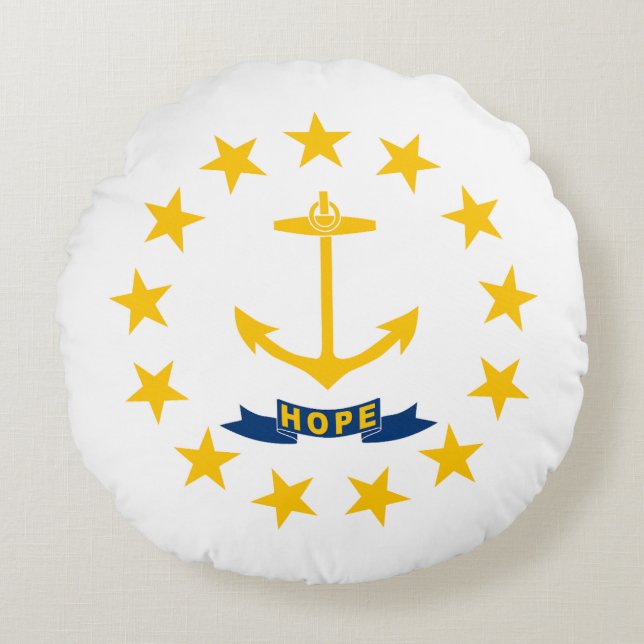 Almofada Redonda Rhode Island State Flag (Frente)