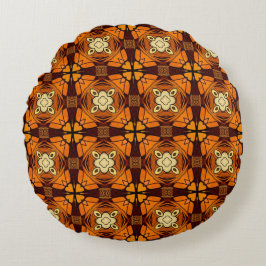 Almofada Redonda Rich Terracotta queimou o padrão laranja