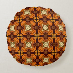 Almofada Redonda Rich Terracotta queimou o padrão laranja