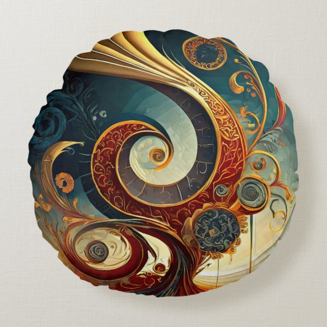 Almofada Redonda Rico Mais Recente Travesseiro redondo (Frente)