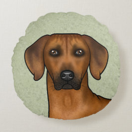 Almofada Redonda Ridgeback Brown African Lion Head
