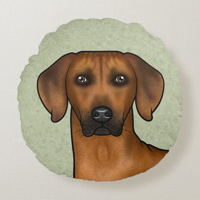 Almofada Redonda Ridgeback Brown African Lion Head (Frente)