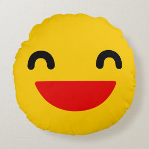 Almofada Redonda Rindo Emoji Travesseiro redondo bonito