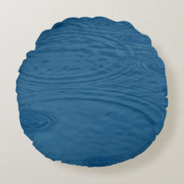 Almofada Redonda Ripais De Chuva (Ondas De Água Azul)