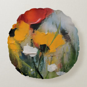 Almofada Redonda Riverside – Prado Abstrato Expressivo