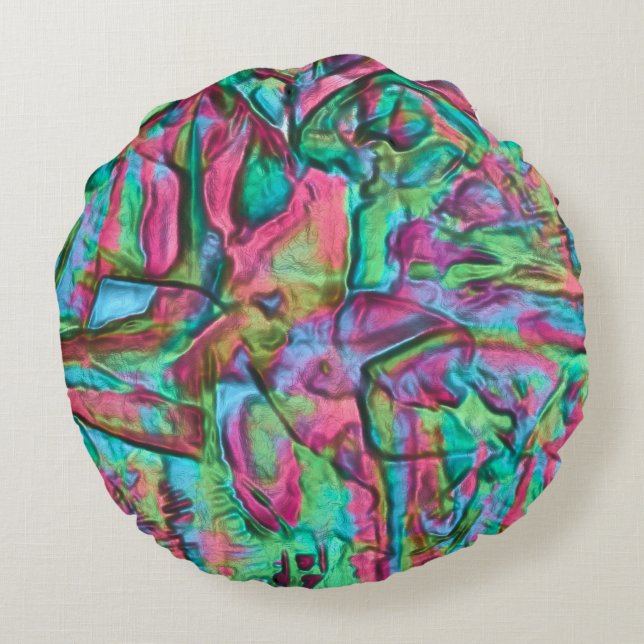 Almofada Redonda Rochosas ou coradas com tons suavemente sedosos (Verso)