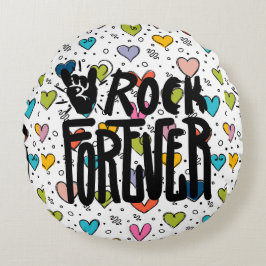 Almofada Redonda rock para sempre