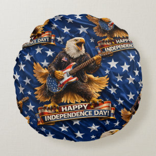 Almofada Redonda Rockstar American Eagle, feliz dia da Independênci