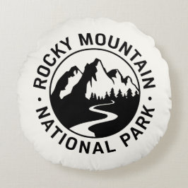 Almofada Redonda Rocky Mountain National Park Emblem