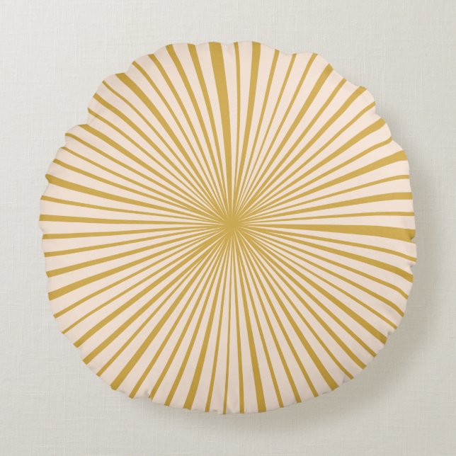 Almofada Redonda Roda de Mostarda Rosa Esbranquiçada (Frente)