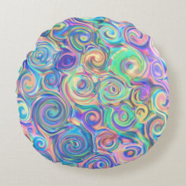 Almofada Redonda Rodozes Azuis Modernos