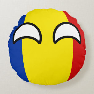 Almofada Redonda Romania Geeky de tensão engraçado Countryball